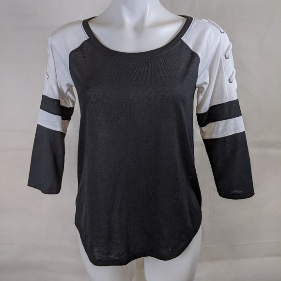 Black & White Sporty Tee Small - Picture 1 of 5